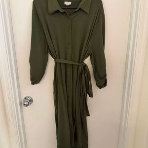 LuLaRoe Olive Green Long Sleeve Dress